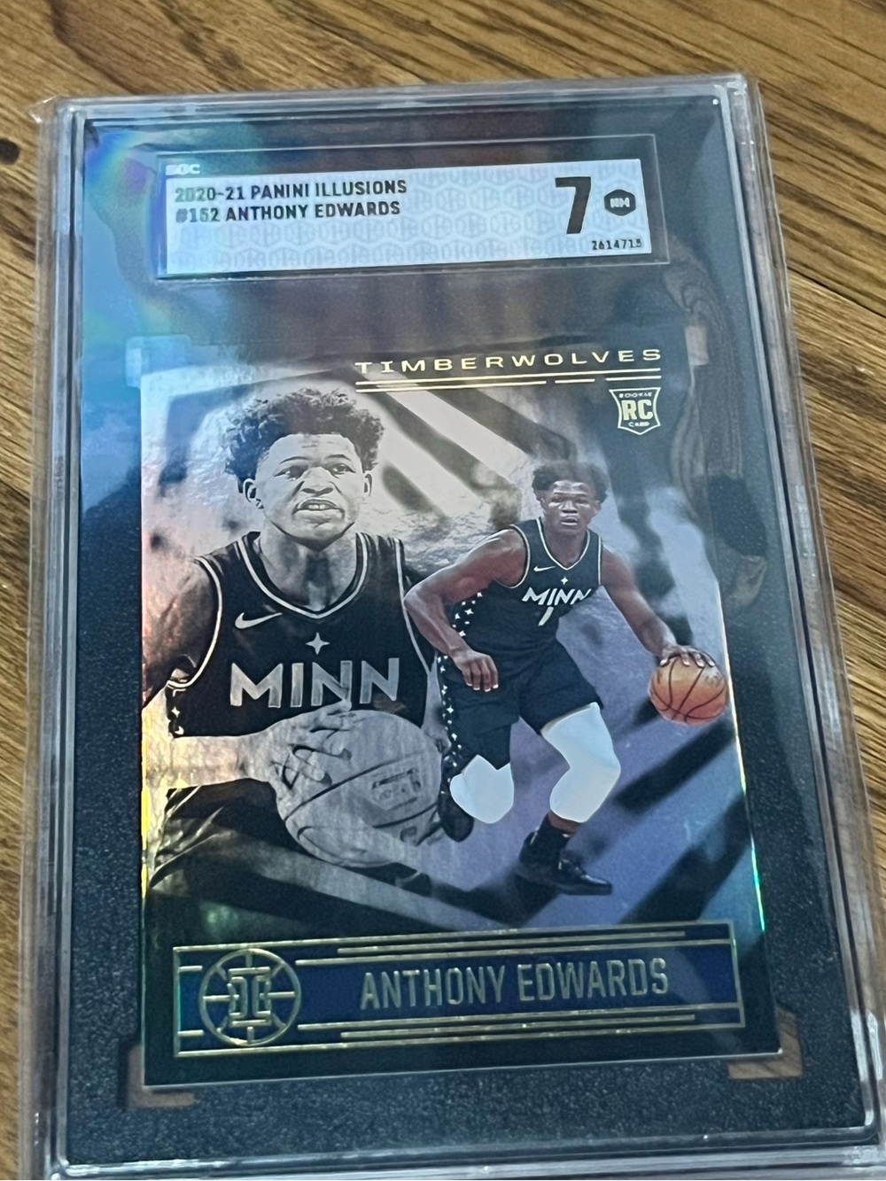 2020-21 Anthony Edwards Rookie Card  - Holo - Illusions #152 SGC graded 7